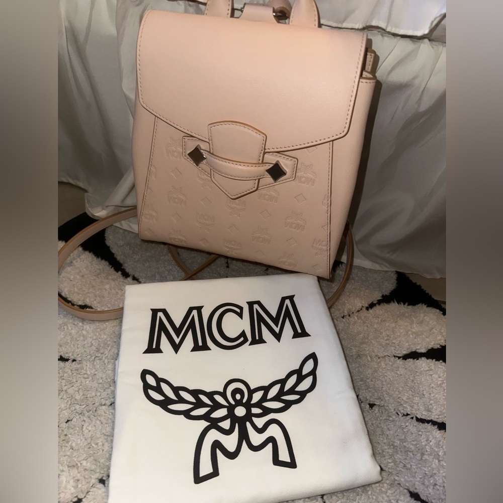 MCM Ottoman Calfskin Mini Backpack